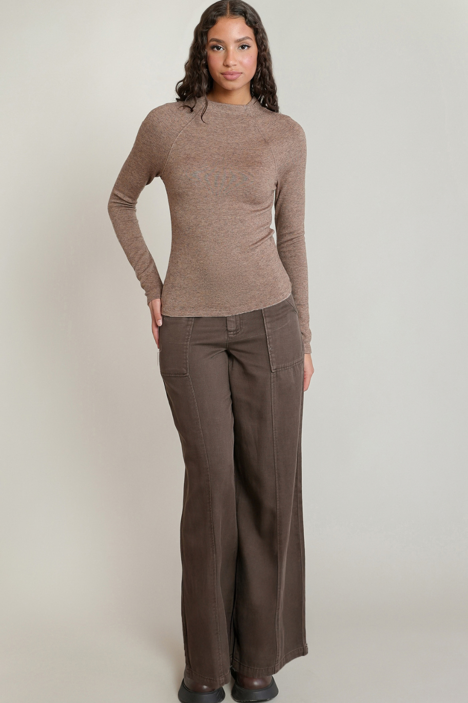 Dex Talia Wide-Leg Twill Pant