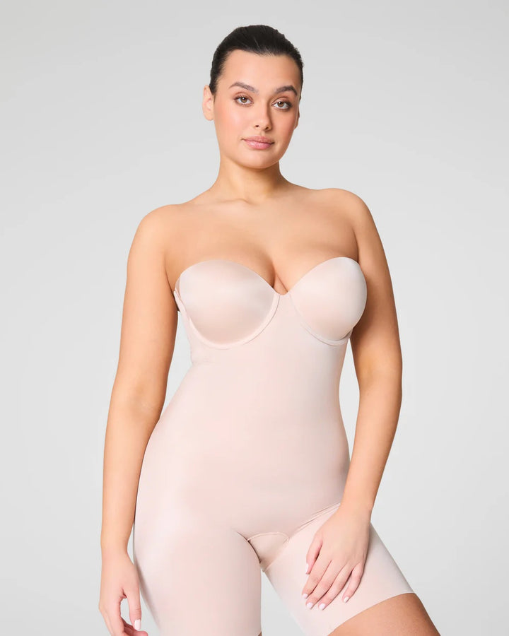 Strapless Cupped Mid-Thigh Bodysuit
