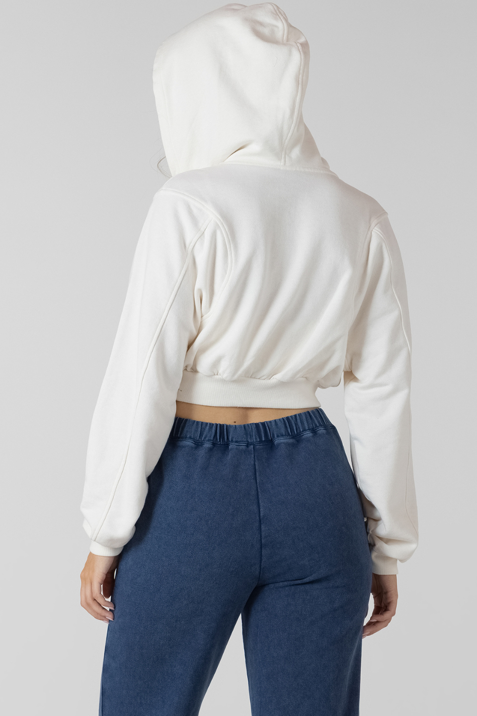 Sadie Cropped Zip-Front Hoodie