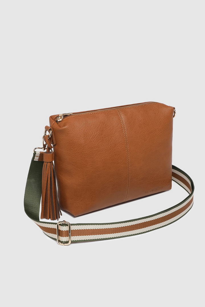 Daisy Stripe Crossbody Bag in Tan