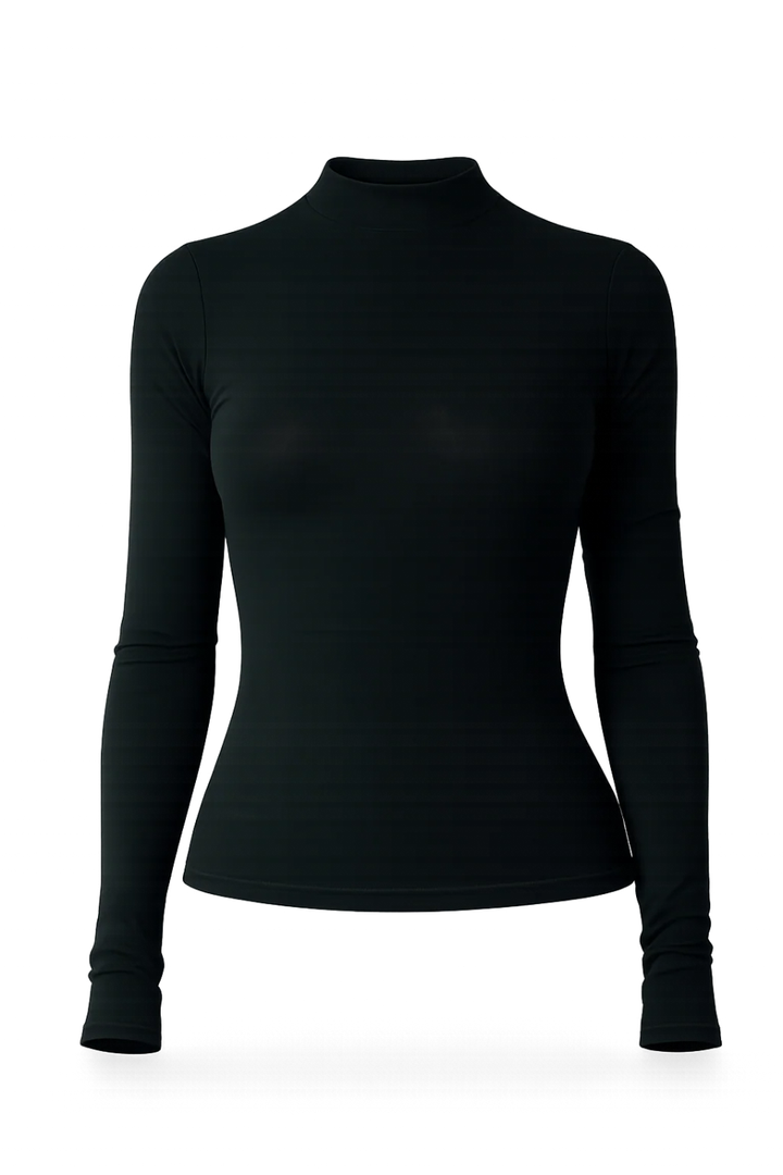 Priv Form Mockneck Long Sleeve Black