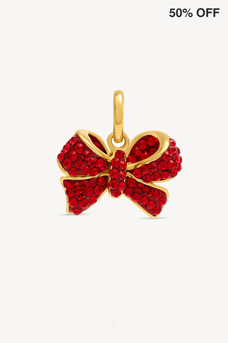 Red Velvet Sparkle Bow Charm