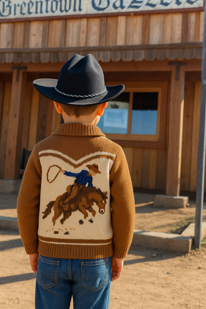 Me &amp; Henry YEEHAW cowboy cardigan