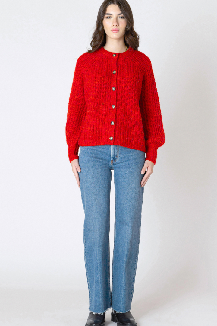 Ruby Crewneck Textured Cardigan