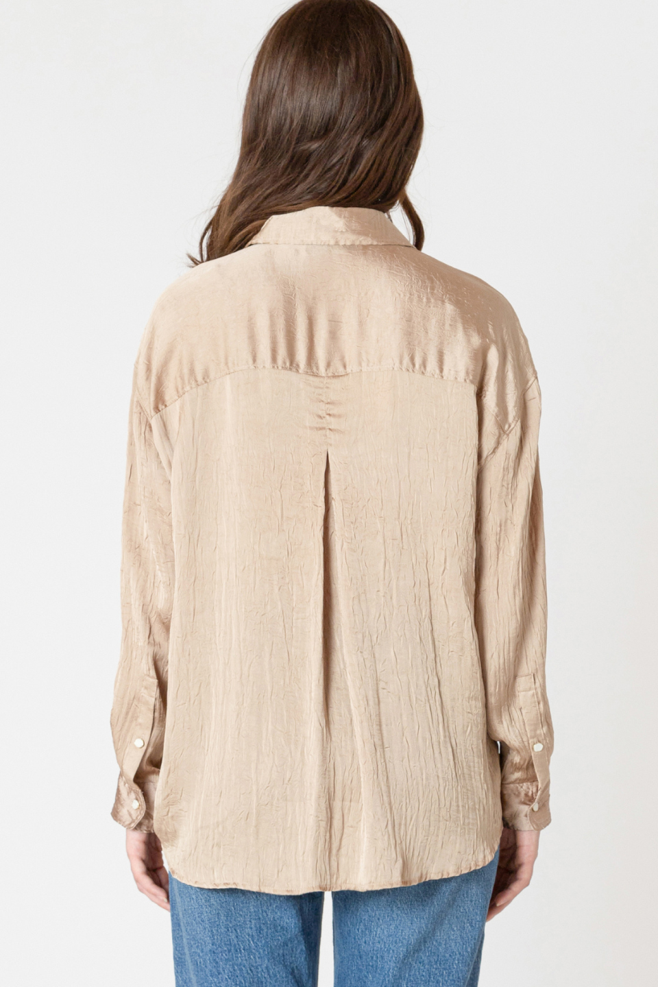 Solène Crinkle Effect Satin Blouse