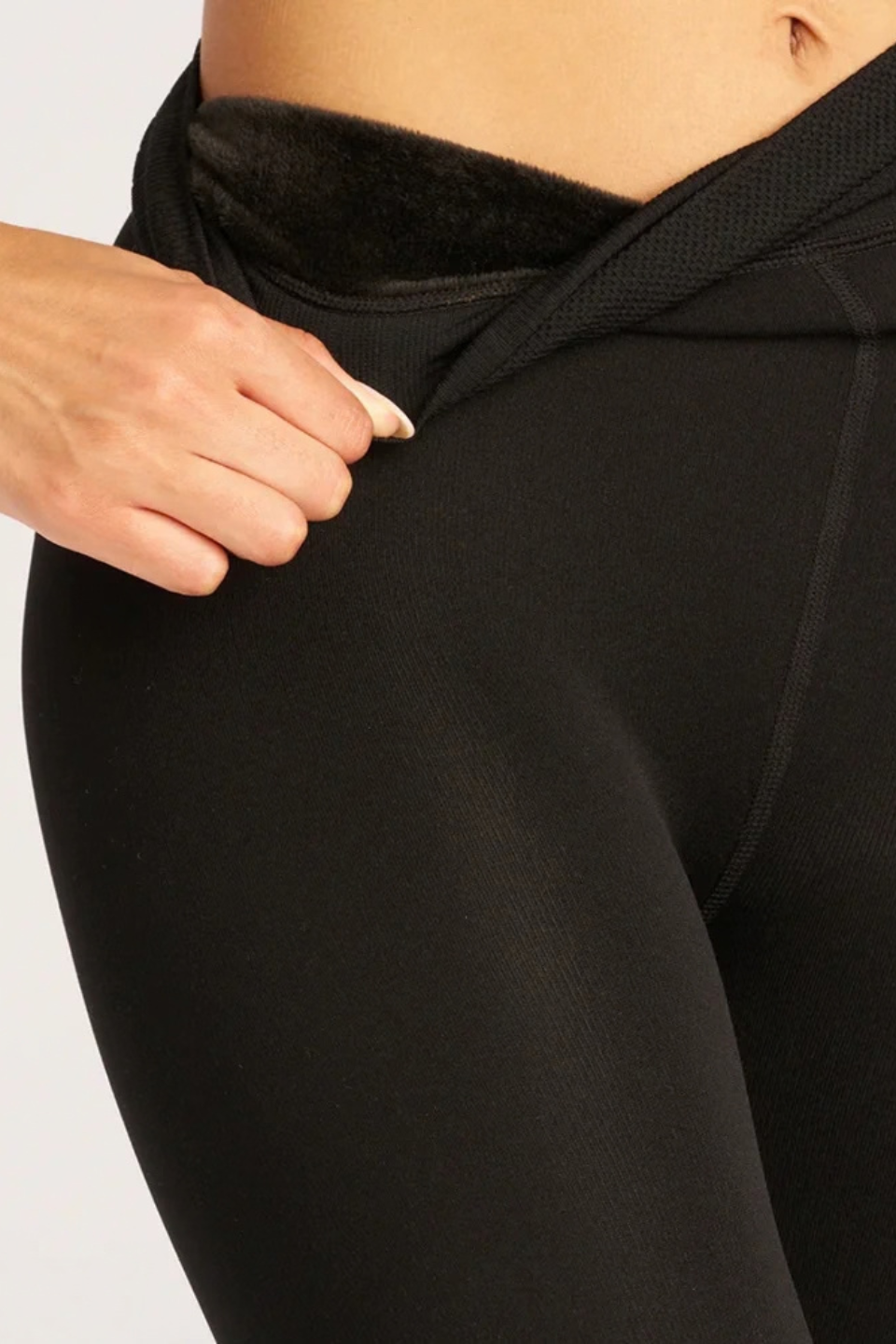Lemon Loungewear Faux Translucent Fleece-Lined Tights