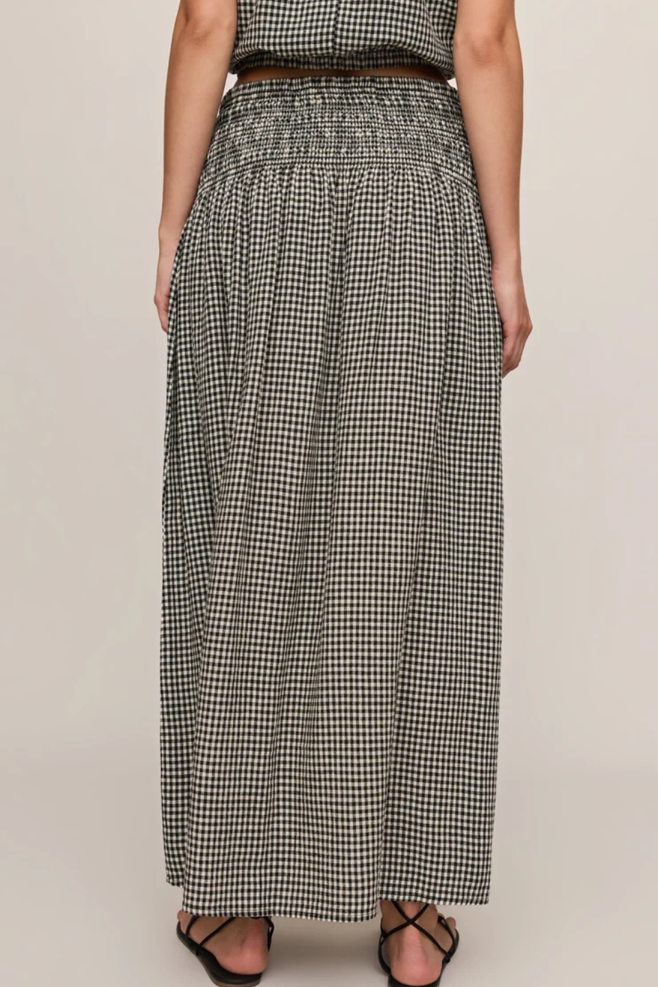 Z Supply Brooke Gingham Linen Maxi Skirt