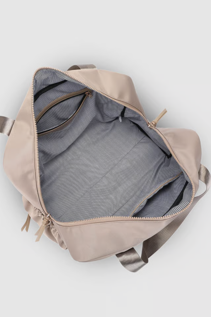 Jenn Nylon Travel Bag in Beige
