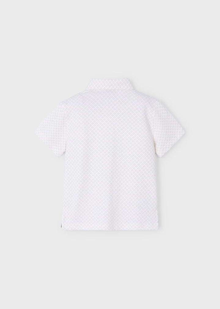 Geometric print polo shirt
