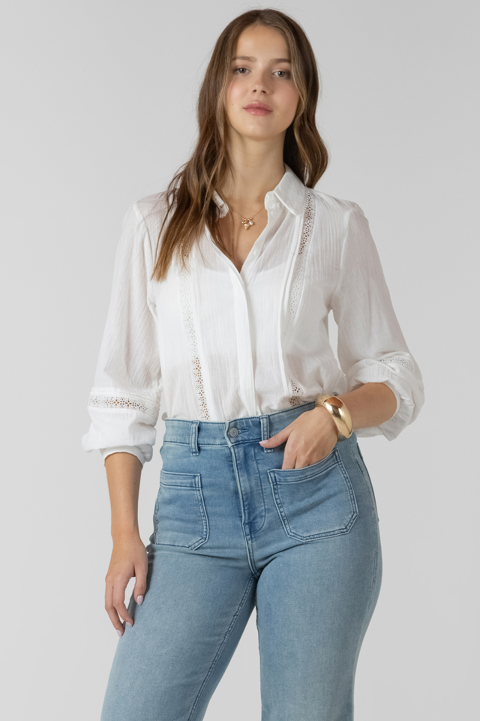 Dex Rhea Button Front Shirt - Hot Peppers Clothing