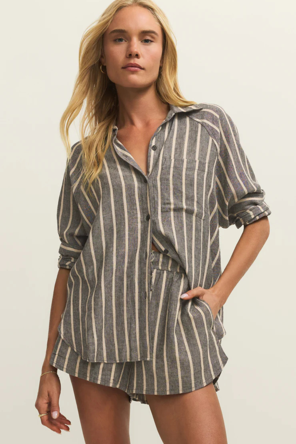 Perfect Linen Striped Top