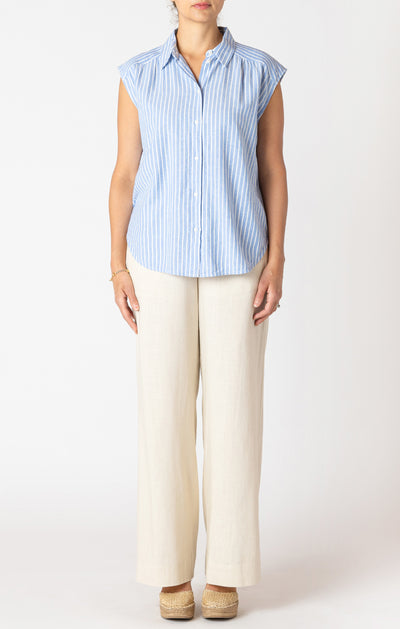 Cap Sleeve Collared Blouse