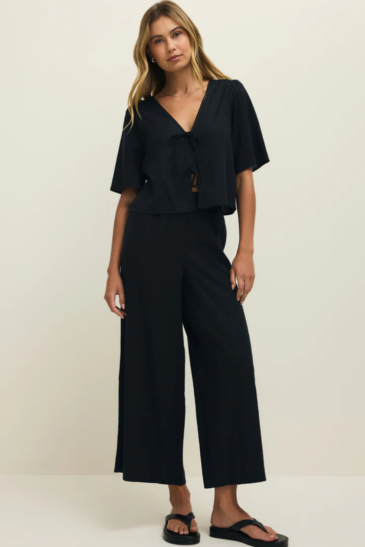 La Belle Linen Cropped Top - Hot Peppers Clothing