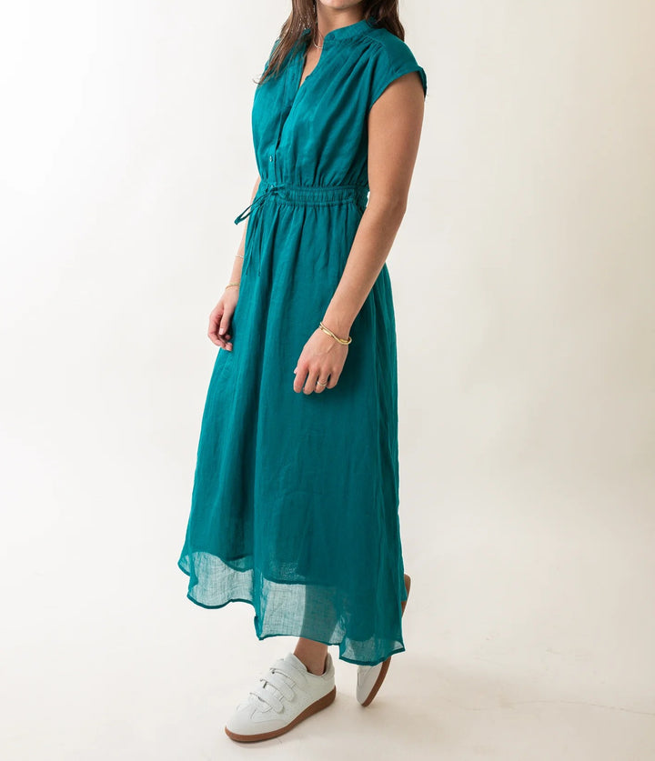 Emerald Midi Tie Waist Dress