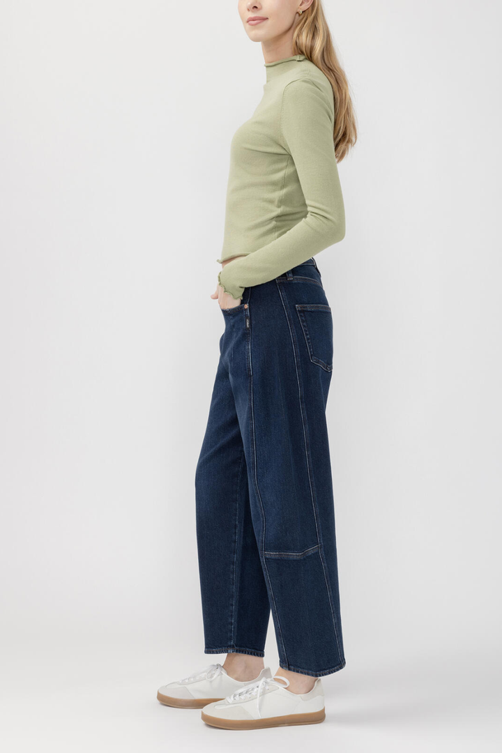 Silver Slim Barrel Leg Jeans