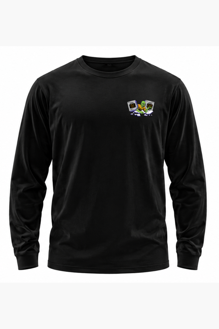Waggle Resurfaced Youth Long Sleeve T-Shirt Black