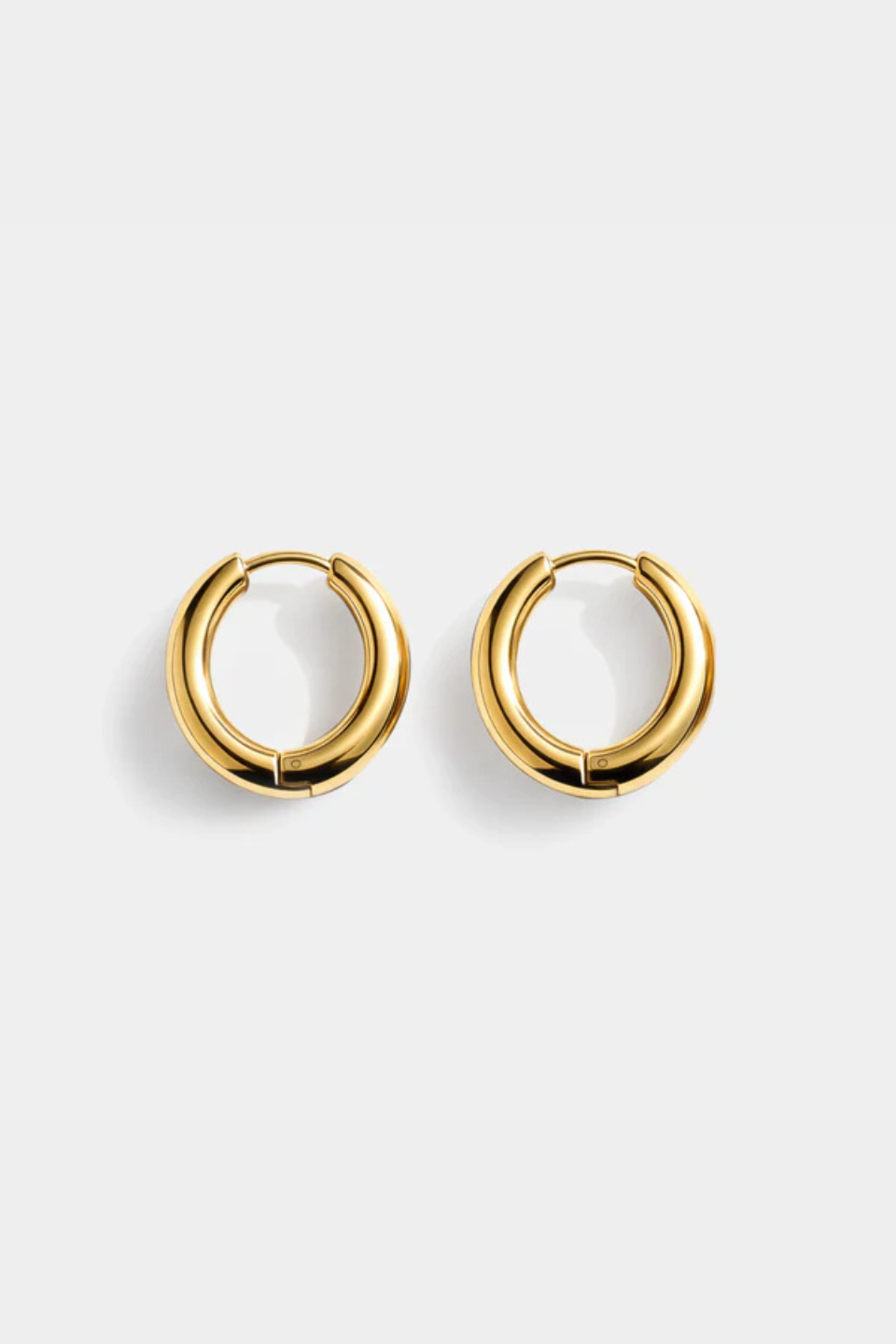 Gold stainless steel huggie hoop earrings