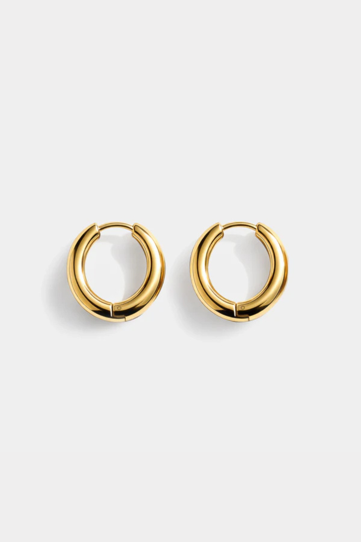 Gold stainless steel huggie hoop earrings