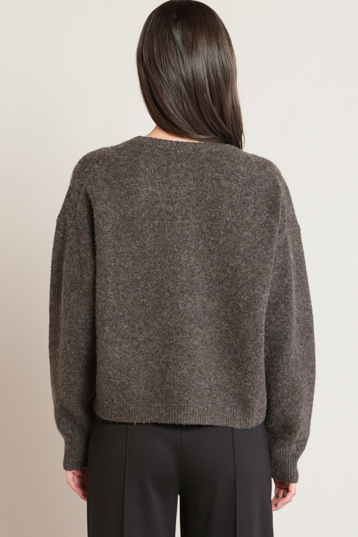 Black Tape Lavelle Embroidered Flower Sweater