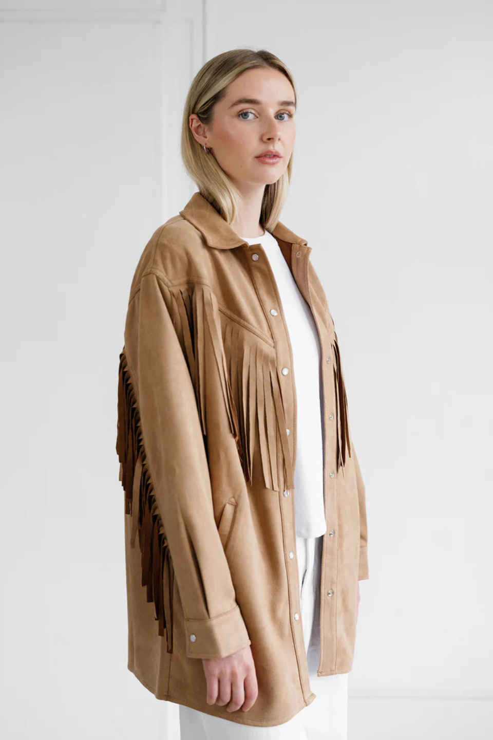 Brunette The Label Suede Fringe Jacket Brunette