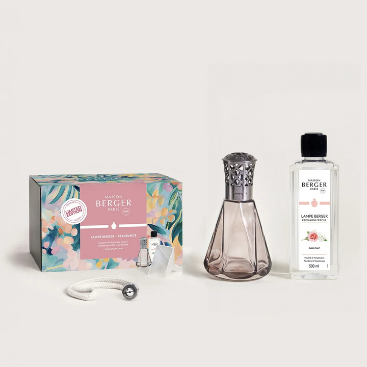 Pink Pyramide Lamp Gift Set + Paris Chic