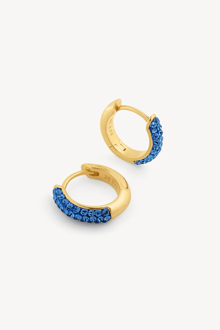 HILLBERG &amp; BERK Capri Blue Always On Sparkle Hoop Earrings HILLBERG &amp; BERK