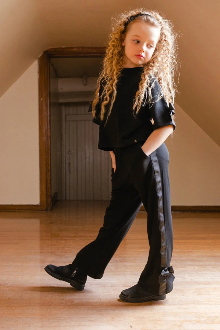 Deux Par Deux Flare Legs Milano Pants Black