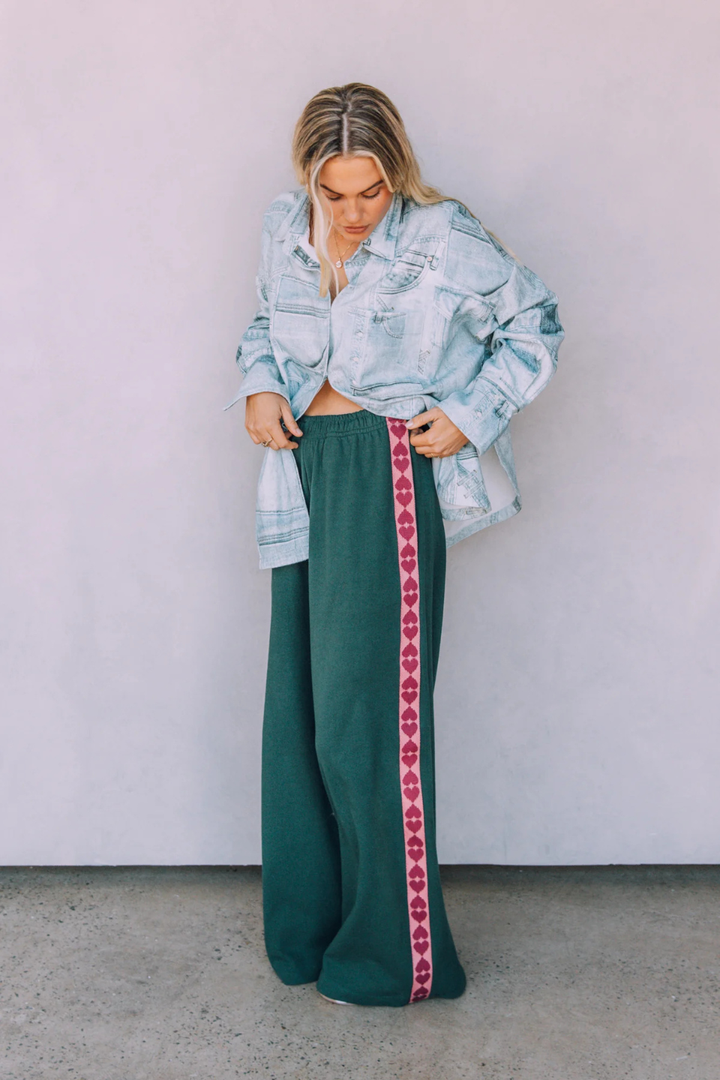 SABBI THE RAVING HEARTS PANTS - GREEN