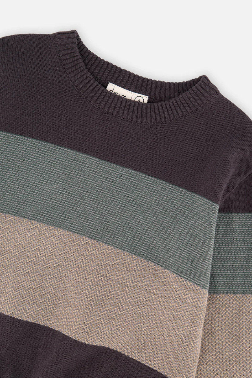 Deux Par Deux Knit Sweater Black And Beige