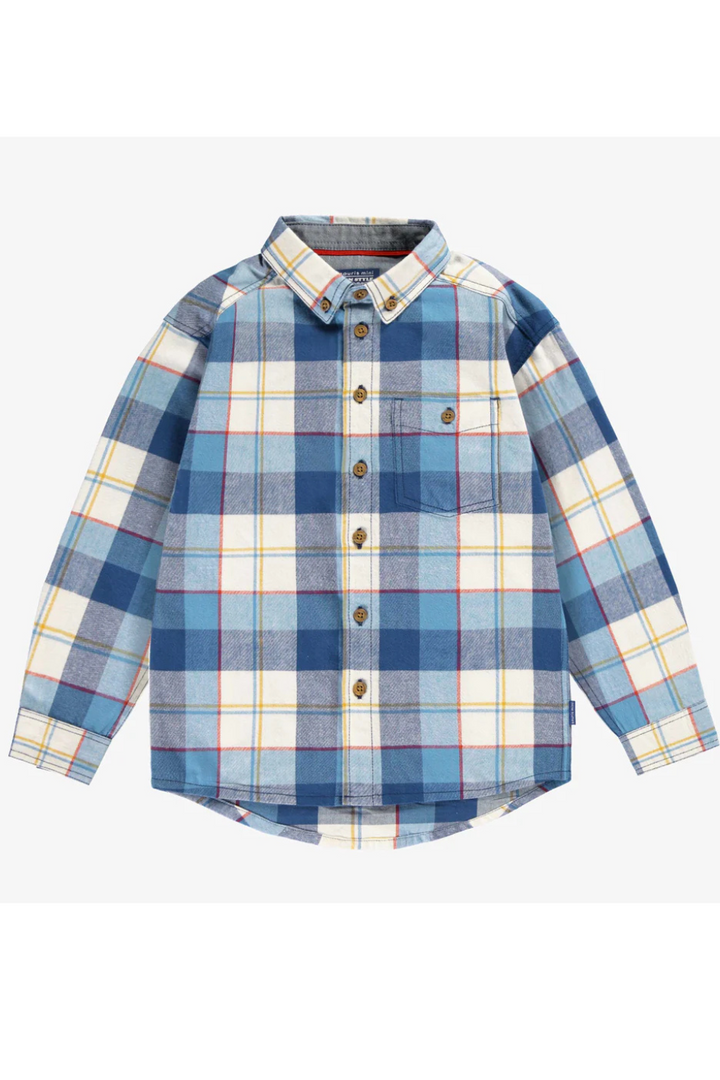 Blue plaid shirt