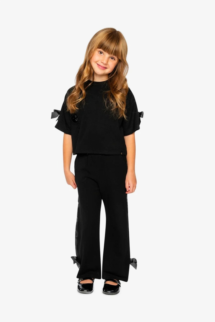 Deux Par Deux Flare Legs Milano Pants Black