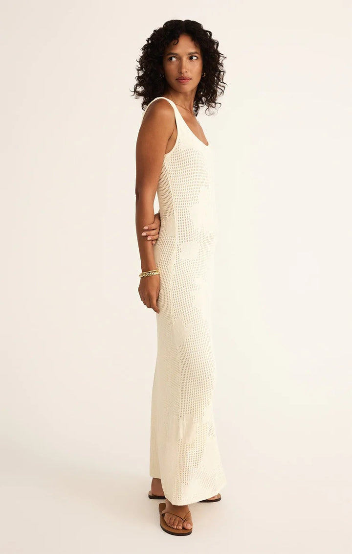 Praya Fleur Crochet Midi Dress