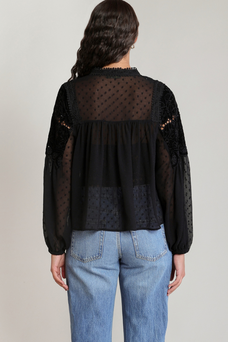 Dex Sabine Sheer Lace Blouse