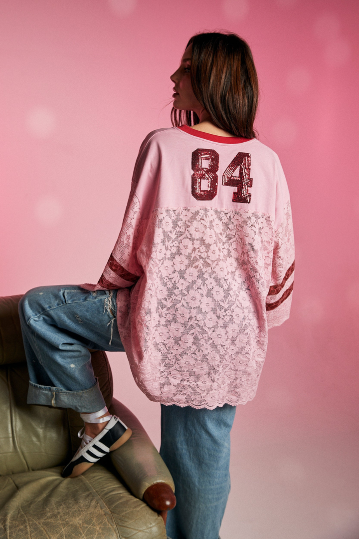 SABBI THE LACE VARSITY JERSEY