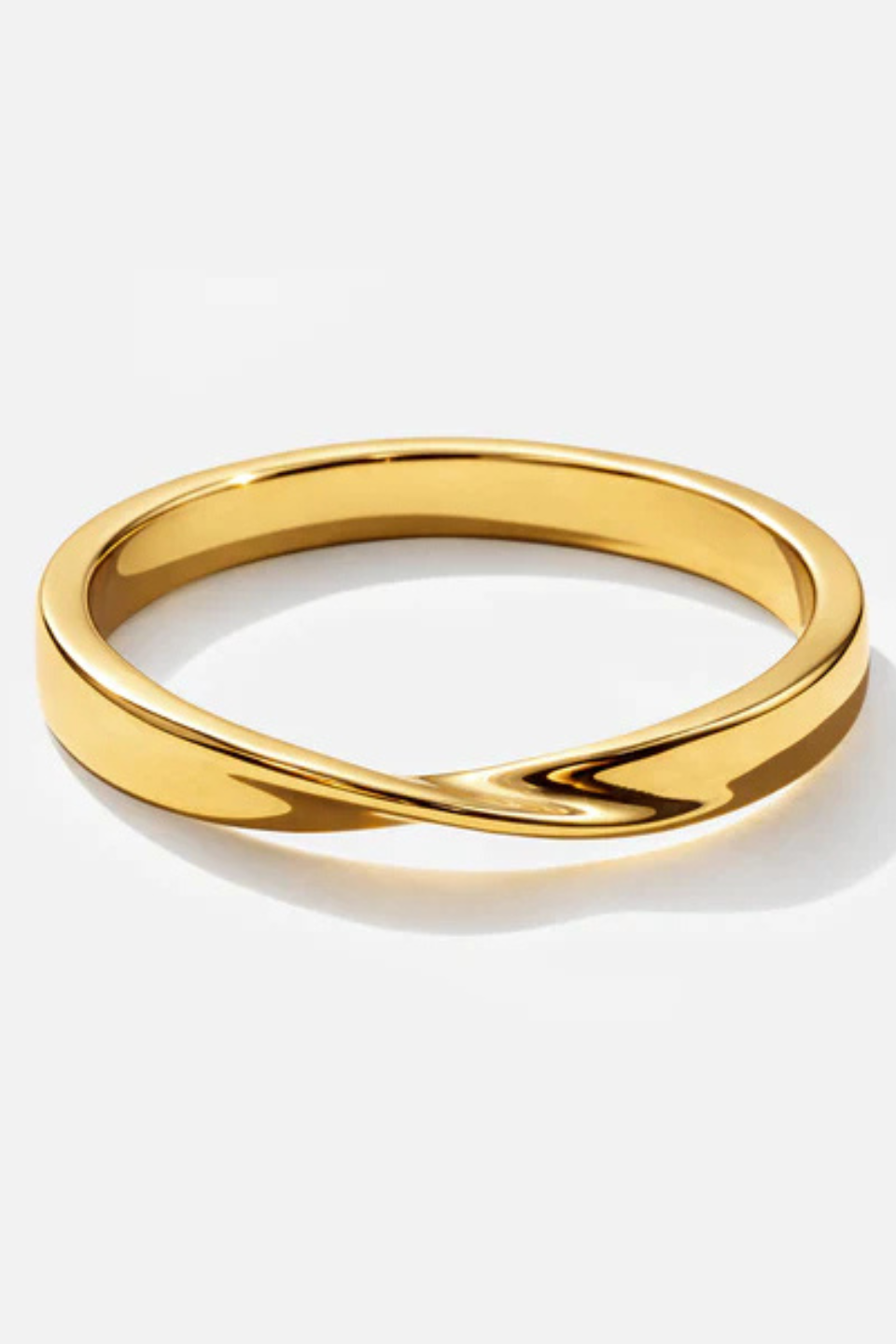 BIZOU Gold ring with stainless steel twist BIZOU