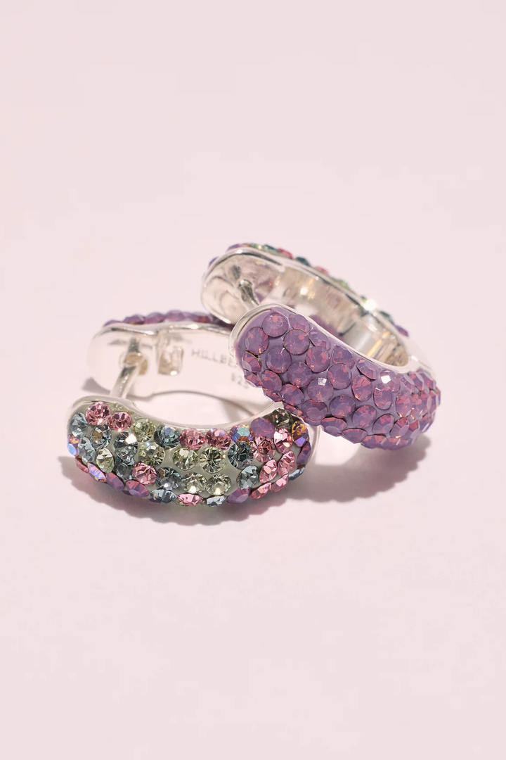 HILLBERG &amp; BERK Abalone and Amethyst Opal Reversible Sparkle Hoop Earrings HILLBERG &amp; BERK