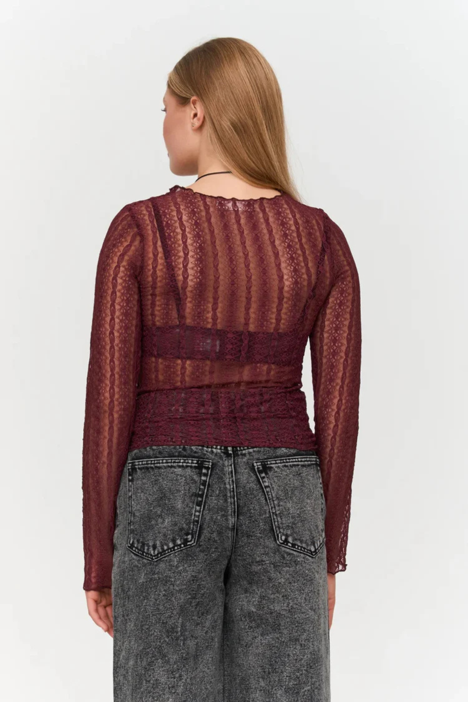 Bordeaux Lace Top