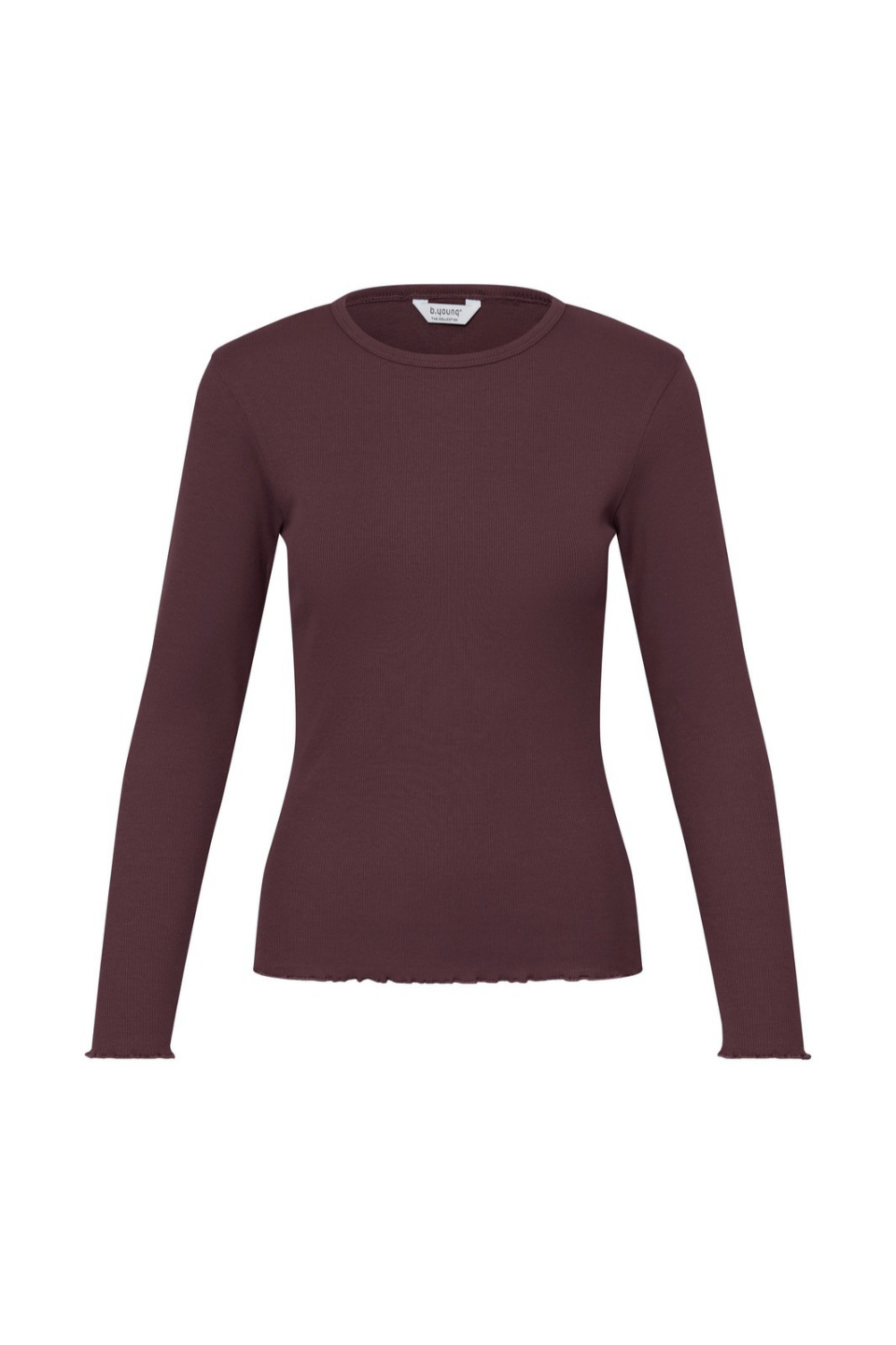 b.young Tone Ribbed Long-Sleeve Top