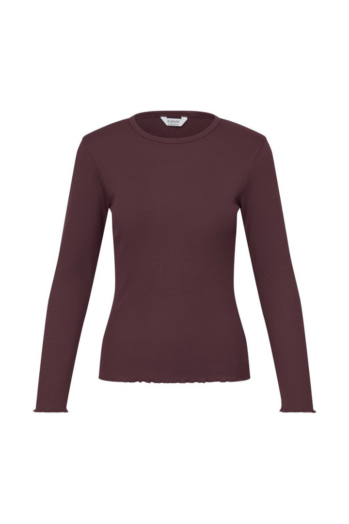 b.young Tone Ribbed Long-Sleeve Top