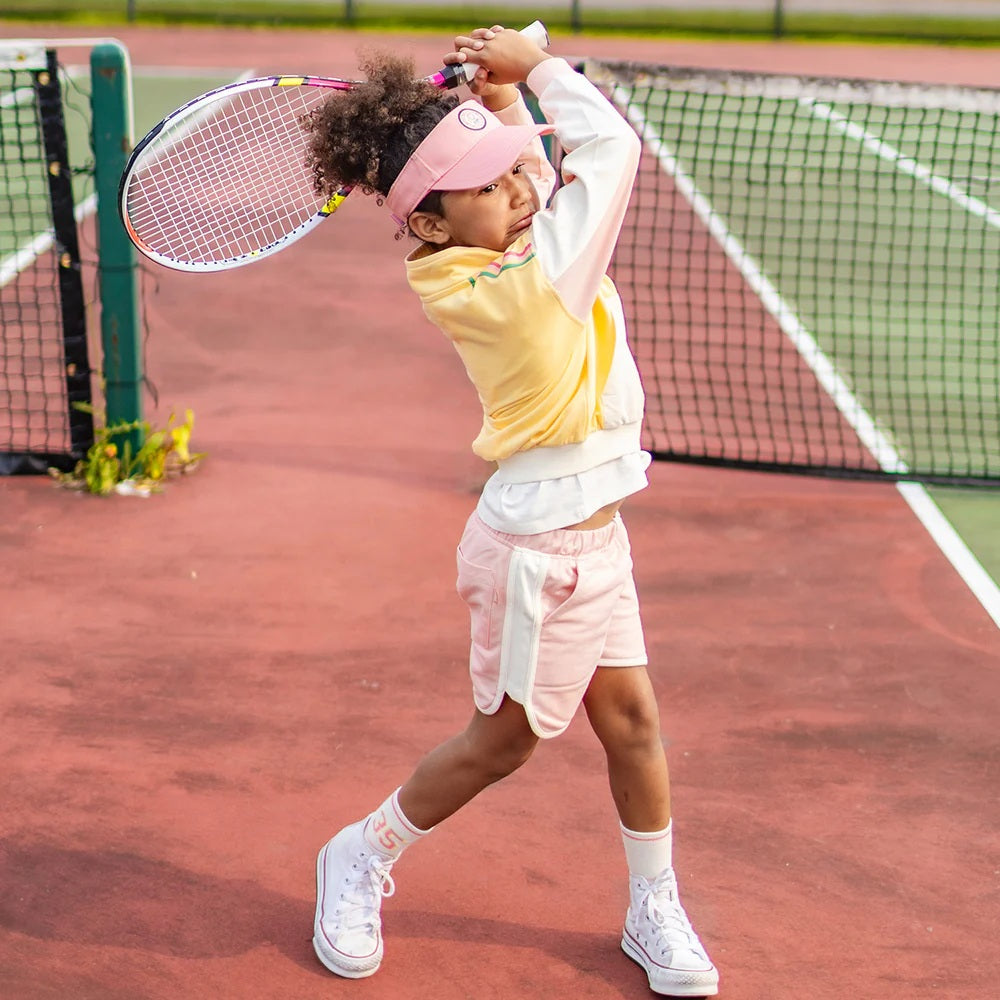Sporty pink shorts in french cotton
