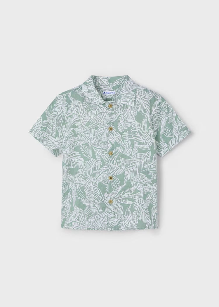 Tropical print button shirt