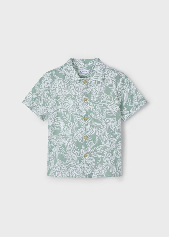 Tropical print button shirt