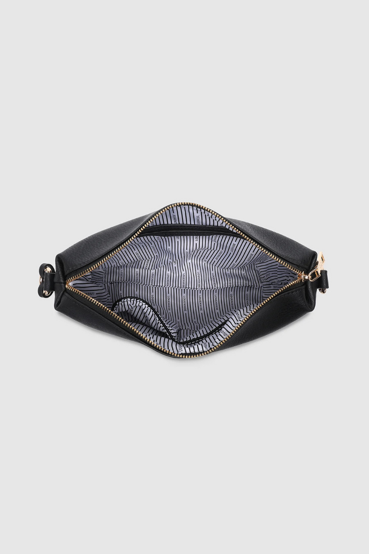 Daisy Stripe Crossbody Bag in Black