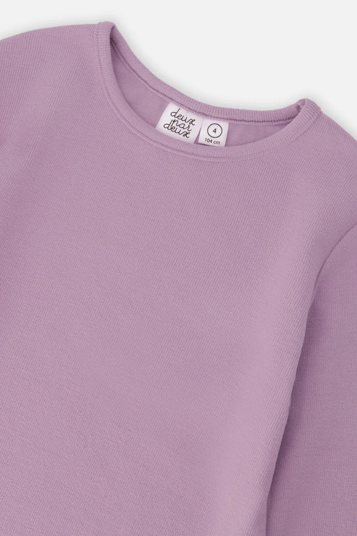 Deux Par Deux Brushed Rib Crew Neck Top