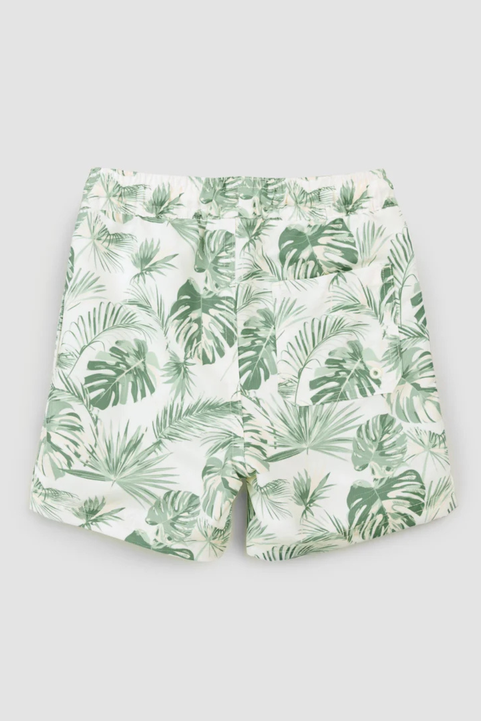 Jungle Leaves Print on Off-White Swim Trunks - Hot Peppers Clothing