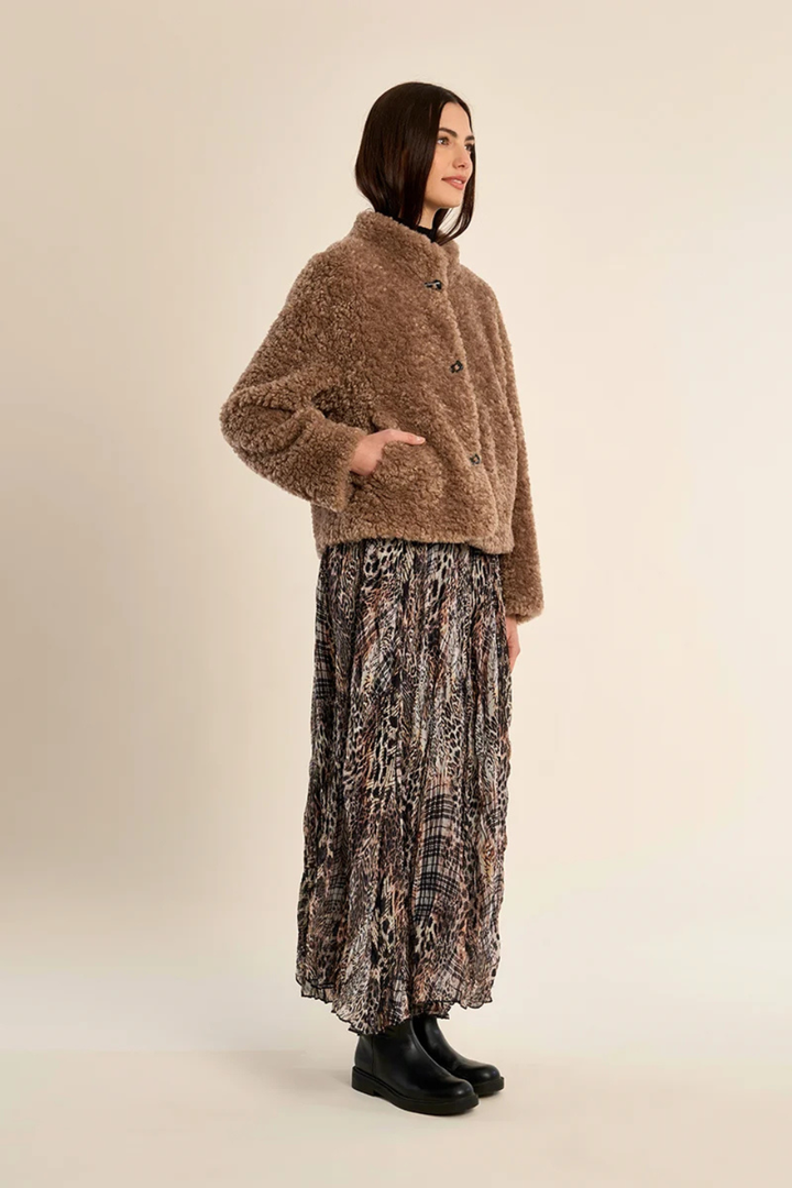 Molly Bracken Short imitation sheepskin jacket