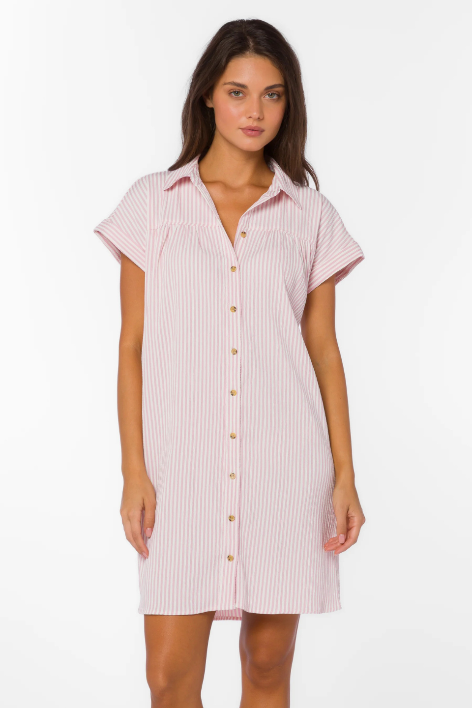 Merilee Pink Stripe Dress - Hot Peppers Clothing