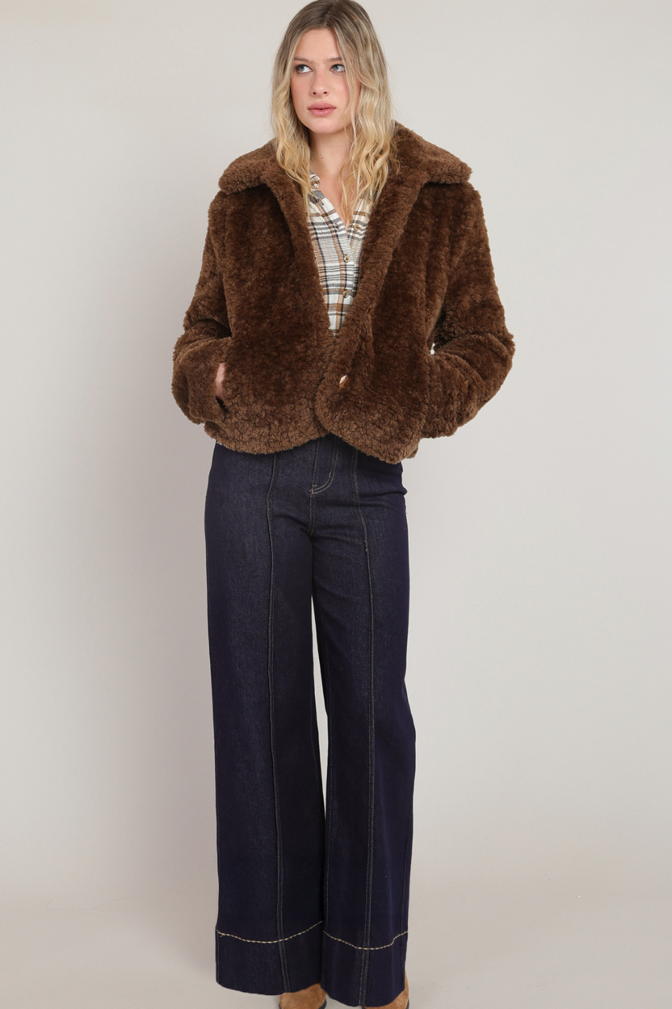 Room 34 Romy Faux-Fur Cropped Coat