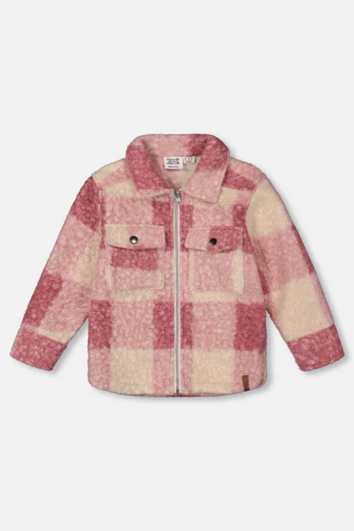 Zipped Plaid Shirt Jacket