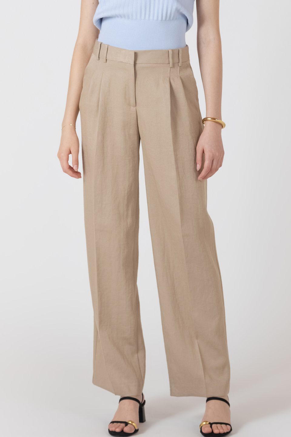Black Tape Miller Pleat Detail Straight Pant - Hot Peppers Clothing